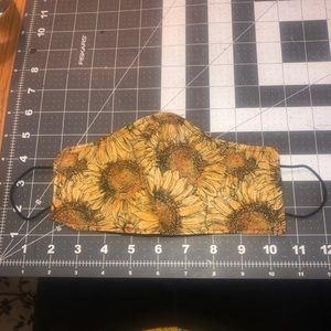 Sunflower handmade face mask bee reversible black